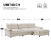 [VIDEO]104*60" Sectional Sofa, L-Shape with Multifunctional Armrest, Dual-Port Charging, Cup Holder, Side Storage Pockets, Movable Storage Ottoman, Unique Tufted Design, Soft Cushion, Chenille,3colors