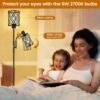 72" Farmhouse Floor Lamps for Living room, Black Floor Lamp with Adjustable Reading Lamp, 2-Light Tall Standing Lamps with 2 Edison Bulbs, Industrial Floor Lamps for Bedroom, Office, 6W, Black