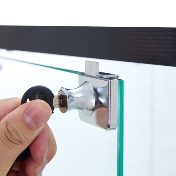 American-Style Non-Lit Glass Display Cabinet (0.2" Tempered Glass) – Soft-Close Drawer Slides  3 Adjustable Shelves, Ideal for Display & Storage