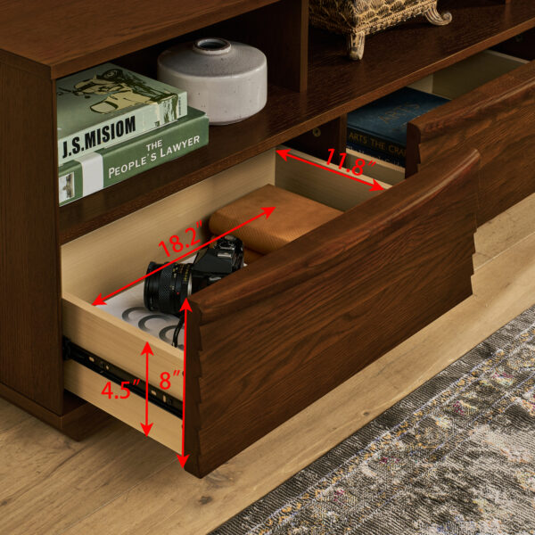 2632eafe83f14f7dbdb821ea0ffb0969_084fa5d9eb3da58e7eb4ecb0d2c7f67d 63" Mid-Century Modern TV Stand for TVs up to 75", Thick Sturdy Farmhouse Entertainment Cabinet, Media Console for Living Room, Louver Design & Solid Wood Drawers & Outlet Holes, Walnut