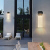 18"(H) 1-pack 12W Modern Outdoor Wall Light Fixture, Weatherproof LED Wall Sconce with Bubble Crystal, Black Finish, Up and Down Lighting for Porch, Patio, and Garden