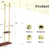 70" Tall Industrial Coat Rack for Entryway, Solid Wood & Stainless Steel Clothing Rack, Double Layer Hanger for Coats, Hats, Bags, Scarves, Shoes Storage, Vintage Wood Grain & Metal, Heavy Duty
