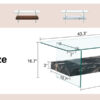 43.3 Inch Modern Two-Tier Coffee Table - An Elegant Combination of Clear Glass and Black Marble Pattern.It can be used not only as a coffee table but also as a side table or display stand.