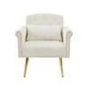 OFF WHITE  velvet armchair with metal  legs
