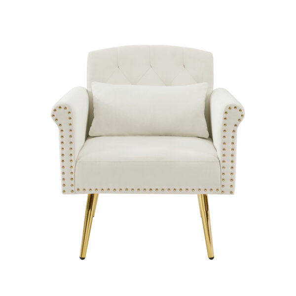 OFF WHITE  velvet armchair with metal  legs