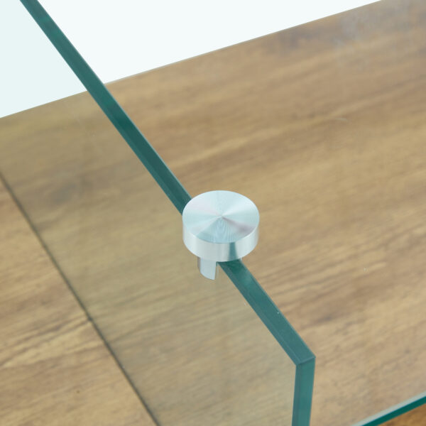 2765b3ee4d09420799be560bc7dad222_d0a83c5f6df69a912c03c0eb7748a004 43.3 Inch Modern Two-Tier Coffee Table - An Elegant Combination of Clear Glass and Light Wood Texture Sticker.It can be used not only as a coffee table but also as a side table or display stand.