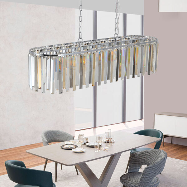 (Same as W1340P189407/L5018) Modern Oval Crystal ceiling chandelier Luxury Home Decor Light Fixture (No Bulbs)
