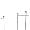 70" Industrial Coat Rack, Solid Wood & Silver Stainless Steel Clothing Rack, Double Layer Hanger for Coats, Hats, Bags, Shoes, Vintage Wood Grain (34.6" Wide)
