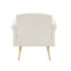 OFF WHITE  velvet armchair with metal  legs
