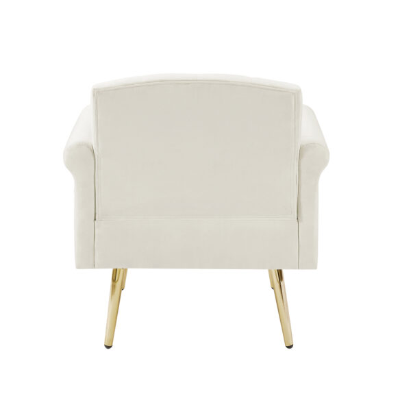 OFF WHITE  velvet armchair with metal  legs