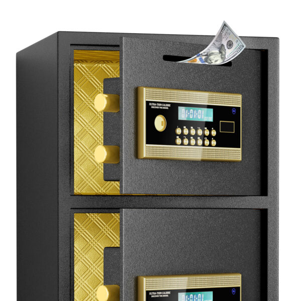 Large Double-door Coin-operated Safe,Digital Security Safe with Fireproof and Waterproof Bag,6.0 Cubic Feet Safe Box with Hidden Code Function for Home,Office and Hotel