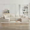 106" Cloud Sectional Couch L-Shape with Right Facing Chaise(Single Seat is not included),Deep Seat Modern Modular Sofa for Living Room,No Assembly Required,Beige (Plush Corduroy Fabric),SF502BG-RFC
