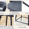 Two sets of rotating high-legged stools with breathable cotton and linen cushions, Dark gray seats paired with black spray-painted iron frames, suitable for both restaurants and bars