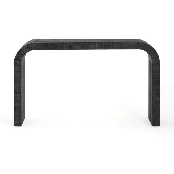 Mirod 52" Wood Console Table with Curved Edge, Natural Texture, Perfect for Entryways and Living Rooms