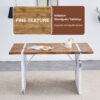 Natural Wood Grain MDF Dining Table - 55"x31.5" Stable Design.Suitable For Various Modern Home Decor Styles.Splicing structure design,Wood Textured Desktop,White Marble Patterned Table Legs.