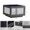 12" Black Solar Powered LED Post Cap Light, Modern Outdoor LED Fence Light for Pathways, Decks, and Patios (1-Pack)
