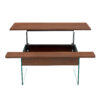 Multifunctional Lift Top Coffee Table -Dark Wood Color Grain Sticker, Essential for Modern Homes.Tempered Glass Legs,Lift Top Feature.Perfectly Fitting Into Living Rooms And Office.