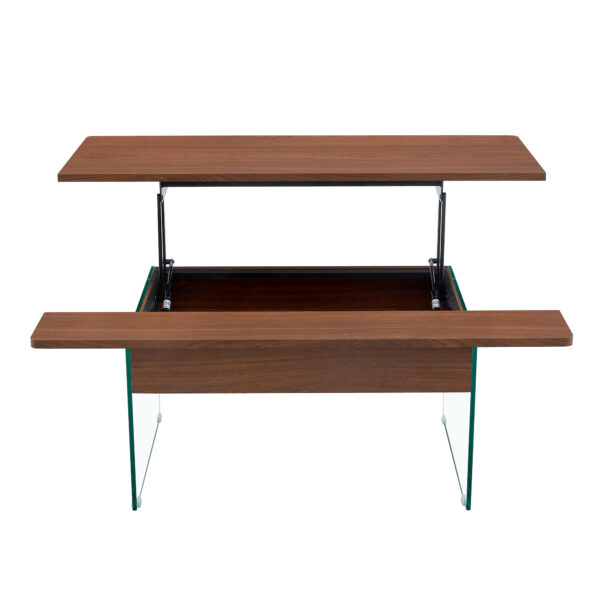 2c39ad71e7d6444ebdffee37c756905d_caccd8c4cb73923517219e3f6262b366 Multifunctional Lift Top Coffee Table -Dark Wood Color Grain Sticker, Essential for Modern Homes.Tempered Glass Legs,Lift Top Feature.Perfectly Fitting Into Living Rooms And Office.