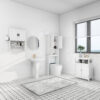Bathroom Wall Cabinet with Doors,Adjustable Shelf,Towel Bar and Paper Holder, Over The Toilet Storage Cabinet, Medicine Cabinet for Bathroom-White