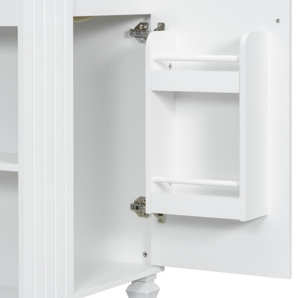 24" Bathroom Vanity with Sink, Bathroom Cabinet with Door Shelf, Side Open Storage, Solid Wood Frame,Soft Closing Door, White