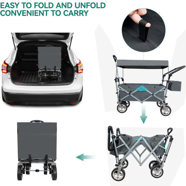 2d527add6a614dabbe7a3b00a9a78c24_4bbff77cfcbb6ed26e50ced1de80f21f Push & Pull Utility Folding Wagon with Removable Canopy