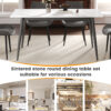 62.99" Modern Artificial Stone White Straight Edge Dark Grey Metal Leg Dining Table-Can Accommodate 6 People(Dining Table Only)