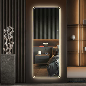 64"x21" Full Length Floor Mirror LED Whole Body Mirror, Wall Mounted  Mirror with Lights, Bedroom Full Size Body Mirror with Dimming & 3 Color Modes