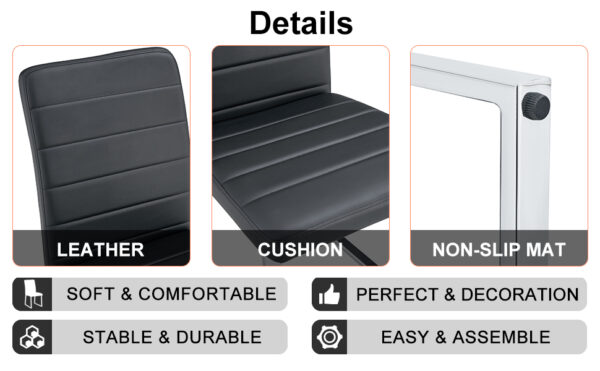 2e660be270df4ffaad77602303f65cb2_77b09e851a02d00547157acfe0360c3c 4-Pack - Heavy-duty chairs set: 2.1" thick cushion, iron frame, perfect for home or office. Classic colors, great value W1151134525