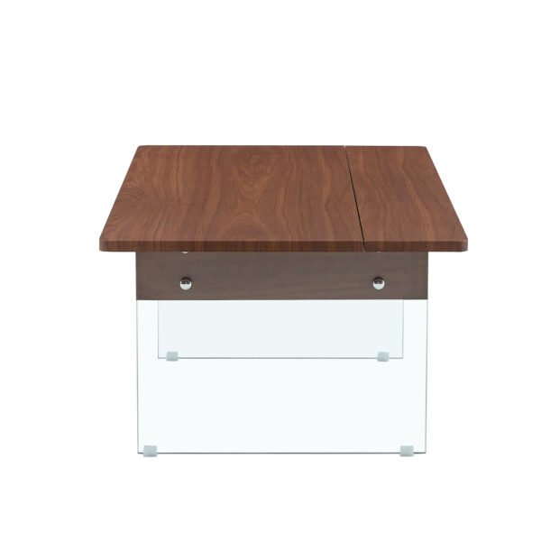 2e747e66b10e4c6fae08948fb6da3864_c6f62c23f1ab2a9405a930e271db4ada Multifunctional Lift Top Coffee Table -Dark Wood Color Grain Sticker, Essential for Modern Homes.Tempered Glass Legs,Lift Top Feature.Perfectly Fitting Into Living Rooms And Office.