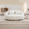Bean Bag sofa Lazy Sofa Durable Comfort Lounger High Back Bean Bag Chair Couch for Adults and Kids, Indoor & Outdoor, Accent Floor Soft Lounge Chair  (Beige chenille)