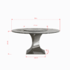 59" Round Sintered Stone Dining Table Set with Stainless Steel Black Titanium Hourglass Base & 6 Gray Padded Chairs – Modern Luxury Marble-Look Kitchen Table for 4-6, Scratch & Heat Resistant Surface