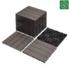 9 PCS heavy-duty & recyclable Wood-Plastic Interlocking Deck Tiles 11.8" x 11.8"- Waterproof Outdoor and Indoor Flooring for Patio, Balcony, Porch, Backyard, Bedroom (Coffee)