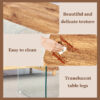 Multifunctional Lift Top Coffee Table -Light Wood Color Grain Sticker, Essential for Modern Homes.Tempered Glass Legs,Lift Top Feature.Perfectly Fitting Into Living Rooms And Office.