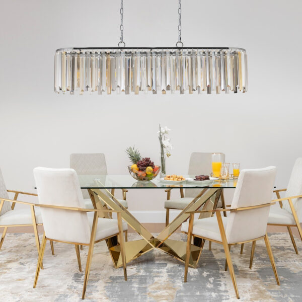 (Same as W1340P189407/L5018) Modern Oval Crystal ceiling chandelier Luxury Home Decor Light Fixture (No Bulbs)