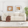 87" Curved Contemporary Sofa in Off-White: Plush Seating, Streamlined Design, and Durable Frame – Ideal for Stylish Living Spaces