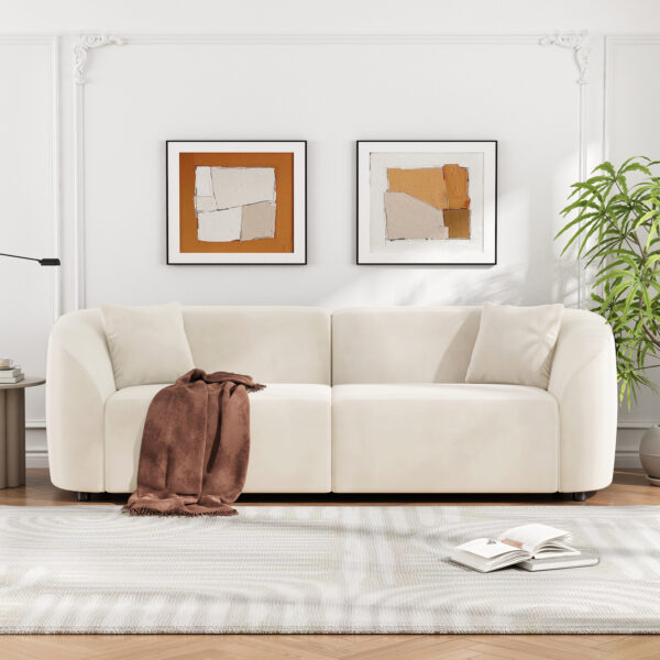 31a3692c06f949ef9dcb2c1c396b3b94_1f5e28429c910e7f0cae8ee5dde2287d 87" Curved Contemporary Sofa in Off-White: Plush Seating, Streamlined Design, and Durable Frame – Ideal for Stylish Living Spaces