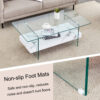 43.3 Inch Modern Two-Tier Coffee Table - An Elegant Combination of Clear Glass and White Marble Pattern.It can be used not only as a coffee table but also as a side table or display stand.
