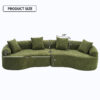 LY-025 Full Compression Sponge Sofa Forest Green Curved Modular Sectional, 30D High-Density Chenille Sleeper Couch for Apartment, 800 lbs 110"L
