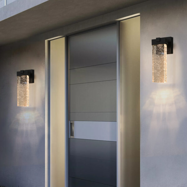 32133834911a4713aa7d6da3758691f4_35ecb67122bc71c0d5f4db07e805adea 2-Pack Outdoor Wall Light Fixture, Weatherproof LED Wall Sconce with Bubble Crystal and Light Sensor - 12W Per Lamp