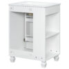 24" Bathroom Vanity with Sink, Bathroom Cabinet with Door Shelf, Side Open Storage, Solid Wood Frame,Soft Closing Door, White