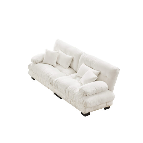 32aa6fbb5b4e480085eded86853910c7_611b86643d11f3bb8a8fc26178086ec3 Cloud Couch 2 Seater Sofa for Living Room, Chenille 2 - Seat sofa with 2 Lumbar pillows and 2 throw pillows,Chenille White