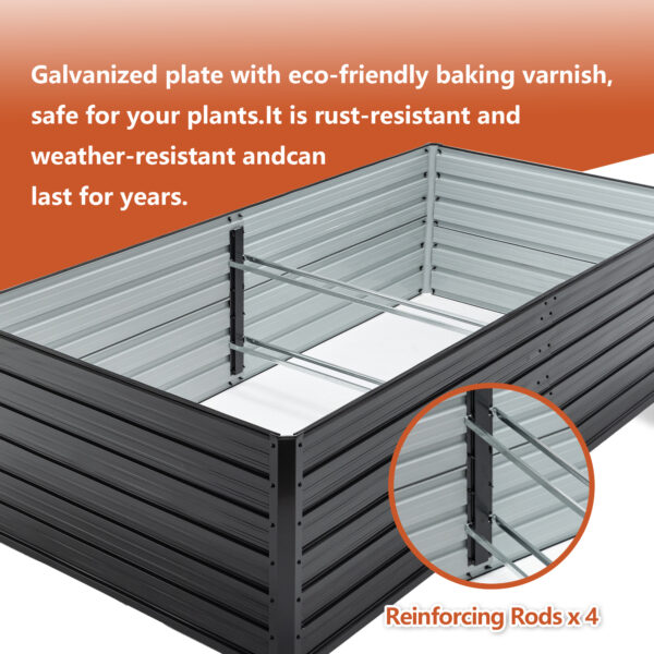 8X4X2ft Galvanized Raised Garden Bed Kit, Rectangular Large Metal Deep Root Planters for Outdoor Plants Vegetables Flowers Herb, 481 Gallon Capacity