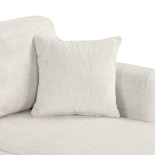 Sectional Sofa 111.8" U-shaped Sofa Chenille Upholstered Sofa Couch with Movable Storage Ottoman for Living Room, White