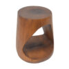 MGO Hollow Side Table, Wood-like texture,antique brown Color