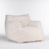 010-Soft Teddy Fabric Tufted Foam Bean Bag Chair With Teddy Fabric Ivory White