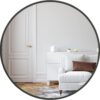 32 Inch Black Metal Framed Round Bathrrom Mirror for Wall.(W2203134044)