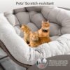 Outdoor Patio Rocking Chairs, Oversized Papasan Rocking Chair Indoor with Padded Cushion