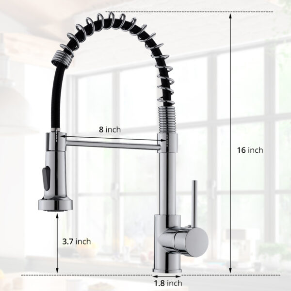 Commercial Black Kitchen Faucet with Pull Down Sprayer, Single Handle Single Lever Kitchen Sink Faucet