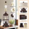 Table Lamp Set of 2 with USB Ports, Touch Control 3-Way Dimmable Bedside Lamp with 2 LED Night Light, Farmhouse Rustic Nightstand Lamp for Living Room Bedroom Decor (2700K Bulbs Included)