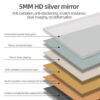 48x32in Frameless bathroom mirror with light, LED backlit mirror, tri-color dimming, anti-fog function, waterproof, smart sensor